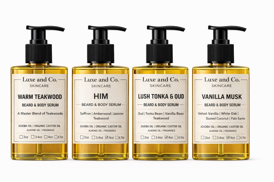 Men’s Beard & Body Serum Flight – Full Size 4 Piece Set
